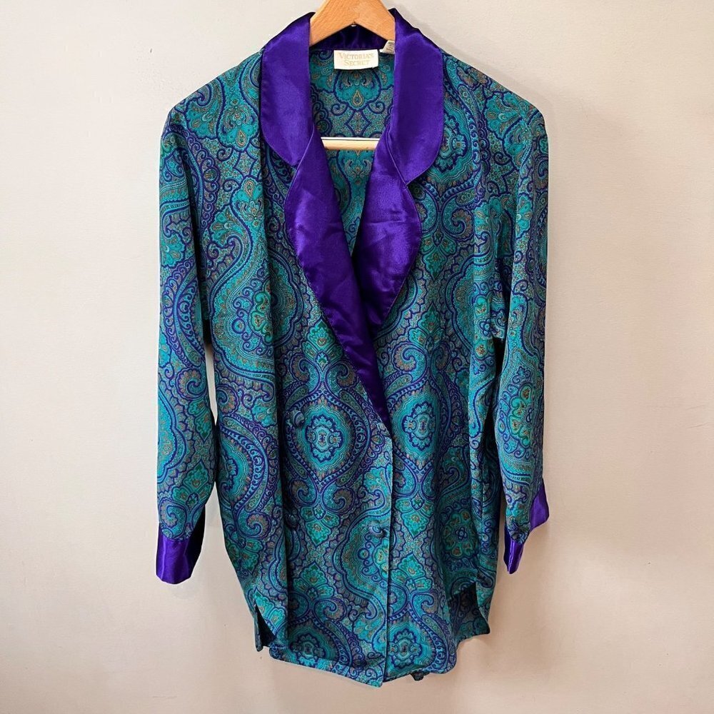 Vintage Gold Label Victoria's Secret Paisley Robe/Sleep Dress- Size Small.